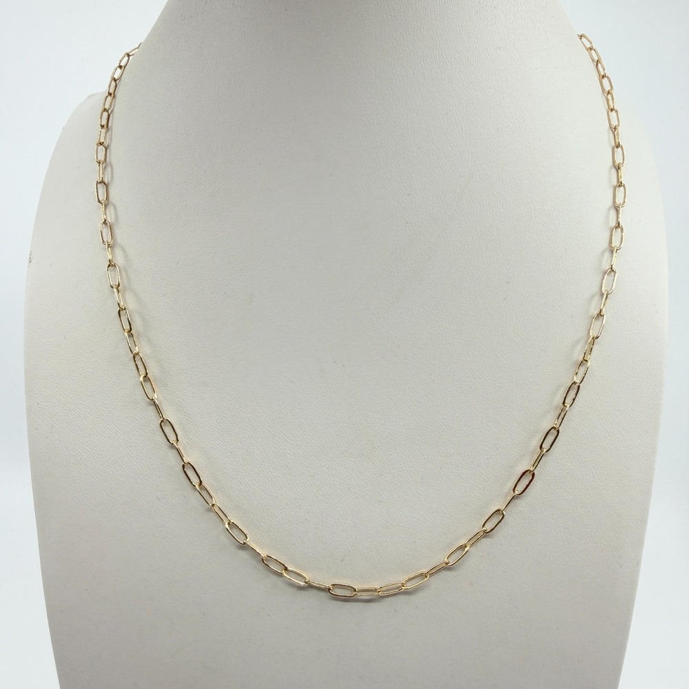 VTG Gold Tone Paperclip Chain Necklace Minimalist Y2K Layering Retro